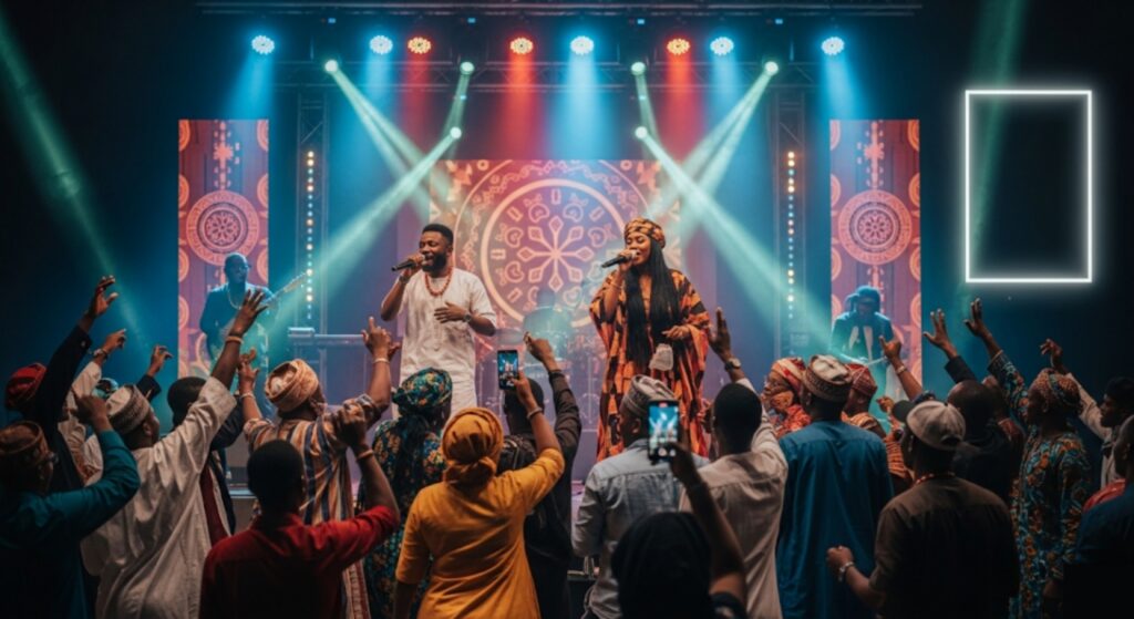 Crowd enjoying Hausa music concert