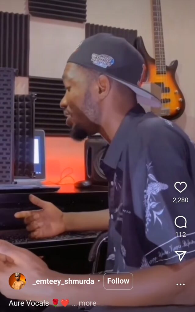 Hausa Artist in Studio Recording session with a Hausa artist in a small studio