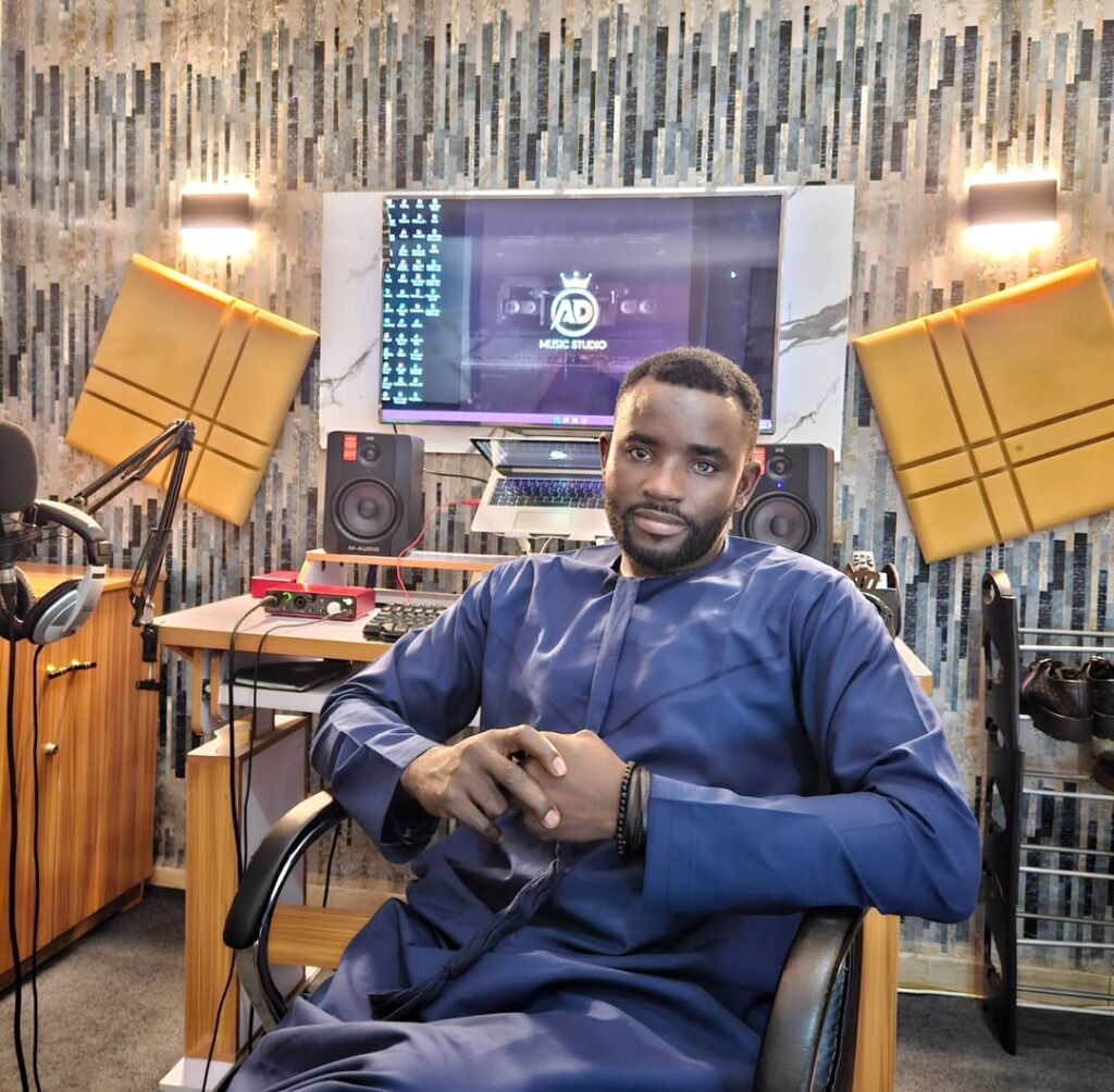 Hausa music Producer, Abdul D One in his recording studio